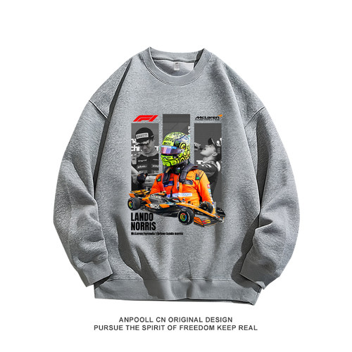 F1休闲潮车队兰多诺里斯lando norris比赛车服纯棉圆领卫衣服男装