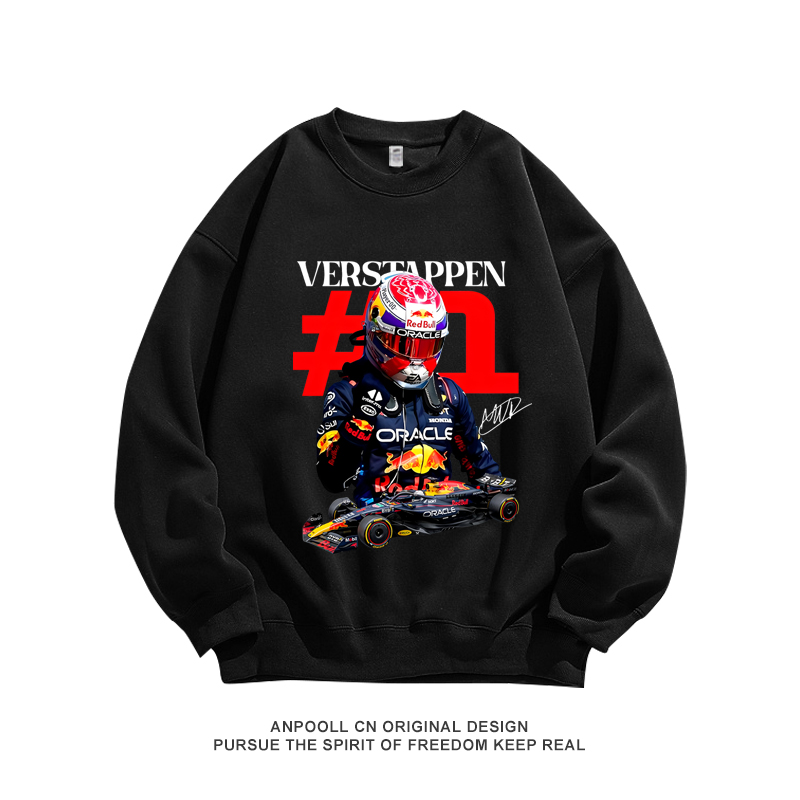 维斯塔潘F1红牛车队纪念比赛车服纯棉长袖T恤卫衣服男装宽松圆领