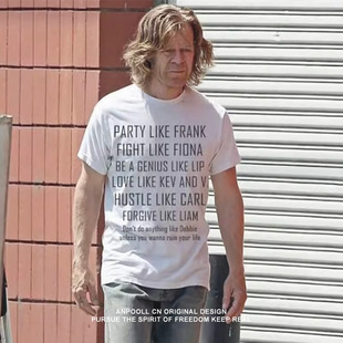 老弗兰克同款美式重磅纯棉短袖T恤美剧联名款复古印花男女宽松夏