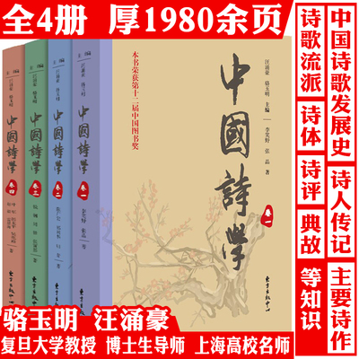 中国诗学（全四卷）骆玉明著中国传统诗歌与诗学发展赏析诗品诗论诗经楚辞文心雕龙宋代诗学通论中国古典文学讲义诗学源流书籍