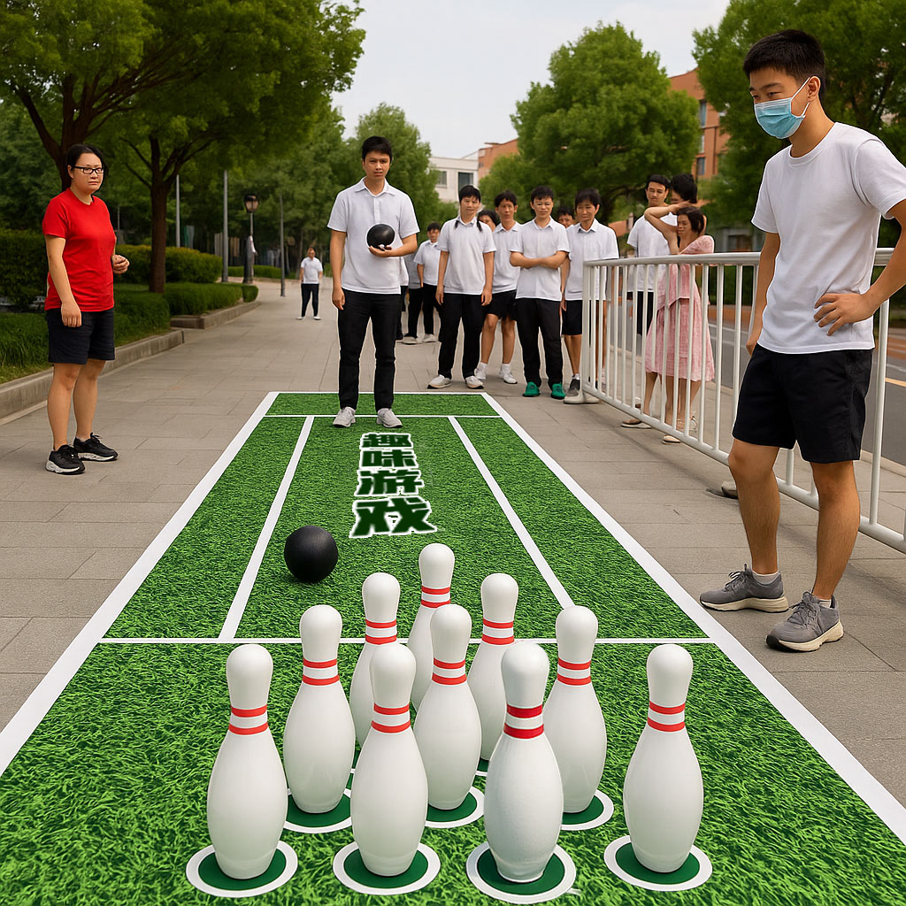儿童成人团建暖大号保龄球赛道布趣味运动会室内户外活动道具玩具
