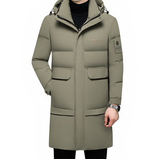 绅骑正品加厚羽绒服男新款冬季商务休闲连帽中长款羽绒外套B77039