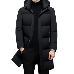 绅骑正品冬季新款中年人羽绒服男爸爸长款加厚保暖外套大衣B77006