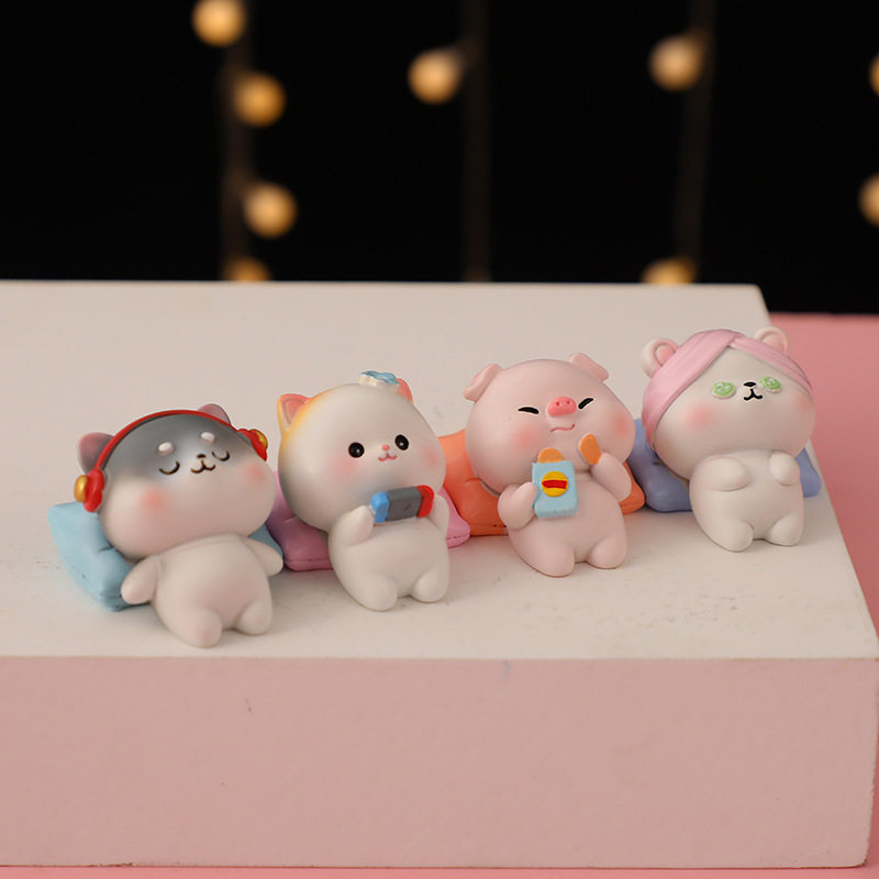 ins风治愈系卡通小摆件 肥宅时光桌面电脑周边装饰品解压礼物,模玩/动漫/周边/娃圈三坑/桌游,潮玩盲盒,淘宝优惠券,粉丝福利购,淘宝优惠卷