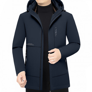 绅骑正品冬季新款宽松连帽白鸭绒羽绒服男高端加厚保暖外套B77008