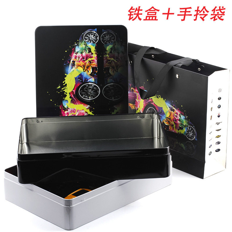 空礼盒！铁盒+礼品袋 可放6台1:36小车可做其他收纳 节日礼品包装