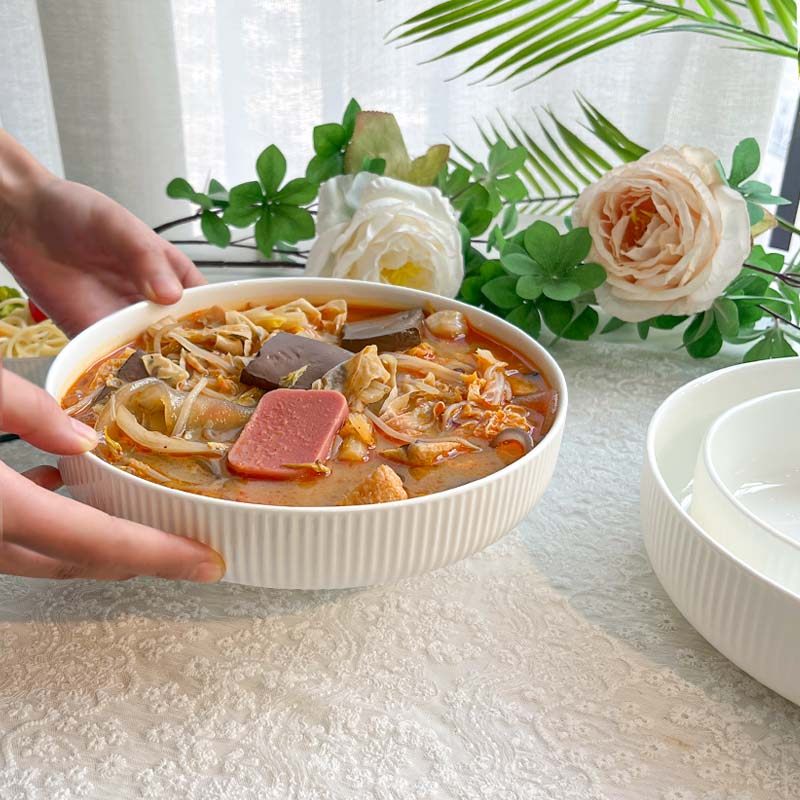纯白骨瓷蒸菜盘深碟蒸蛋碗窝盘轻奢高级感家用大鱼盘高档陶瓷餐盘,餐饮具,盘,淘宝优惠券,粉丝福利购,淘宝优惠卷