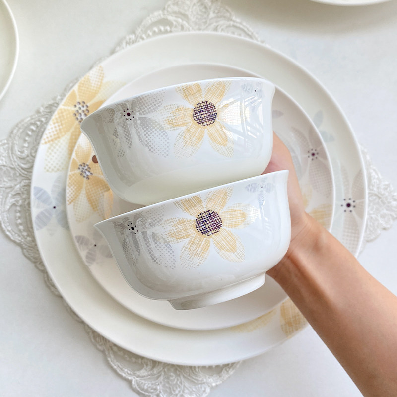 饭碗家用单个25新款骨瓷餐具唐山高颜值陶瓷菜盘简约6寸碟子套装,餐饮具,碗,淘宝优惠券,粉丝福利购,淘宝优惠卷