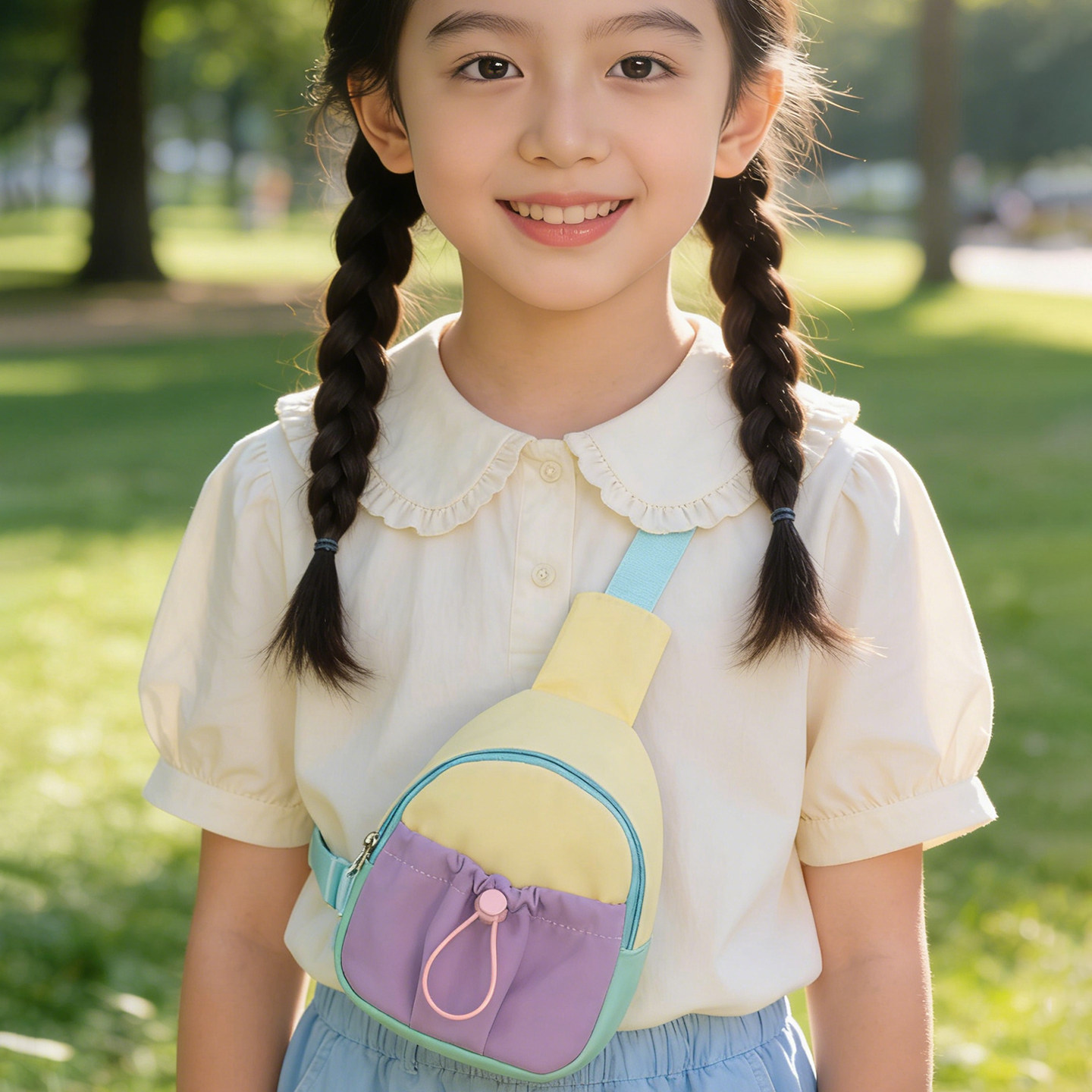 休闲少女小包包百搭可爱撞色学生高颜值单肩斜挎包出游轻便小背包