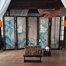 bjd场景道具娃屋 【墨墟】六分娃屋家具古风屏风材料包成品