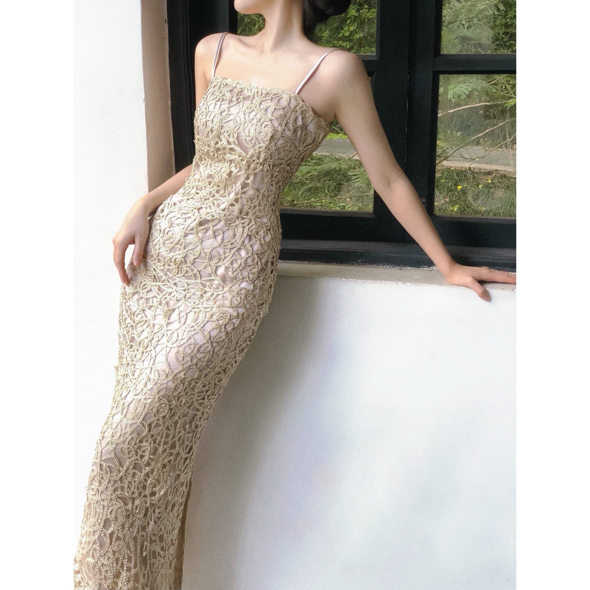 橘里"金玉繁华"轻奢高级感金丝吊带连衣裙收腰包臀礼服裙晚宴长裙,女装/女士精品,连衣裙,淘宝优惠券,粉丝福利购,淘宝优惠卷