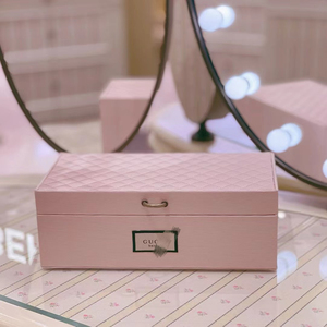 美妆赠品Gu*ci粉色饰品盒化妆箱化妆盒收纳盒