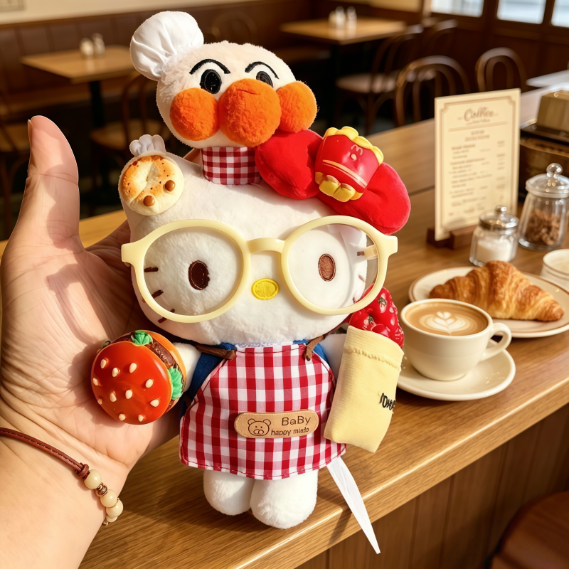 正版HelloKitty面包超人包包挂件可爱卡通毛绒公仔玩偶送礼物挂饰
