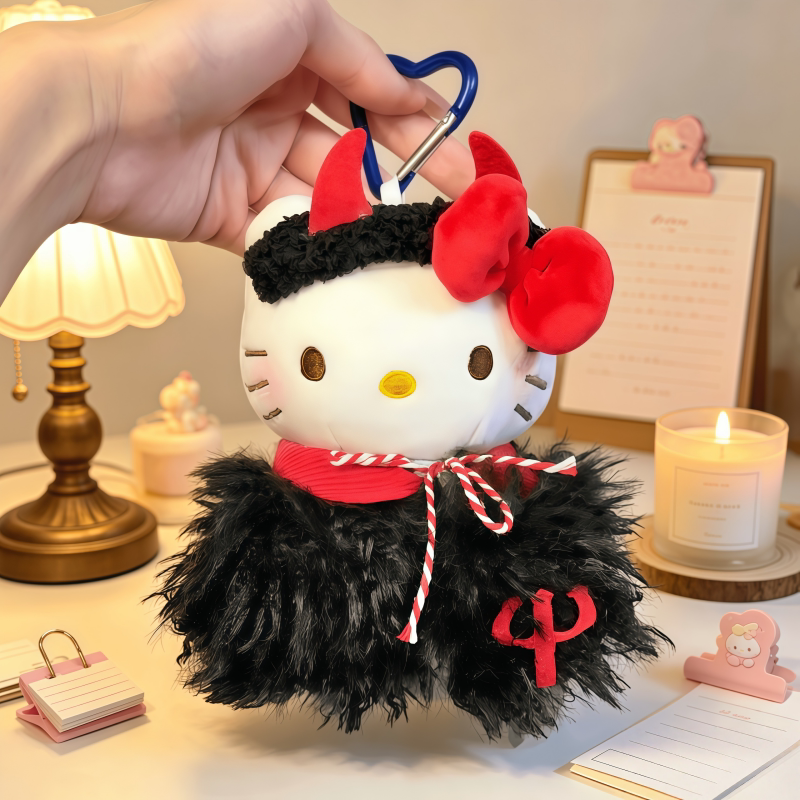 正版HelloKitty恶魔kT挂件包包挂件车载挂件摆件可爱毛绒玩偶礼物