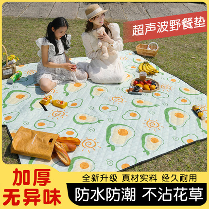野餐垫防潮垫加厚可机洗春游户外便携郊游防水可折叠地垫野餐布