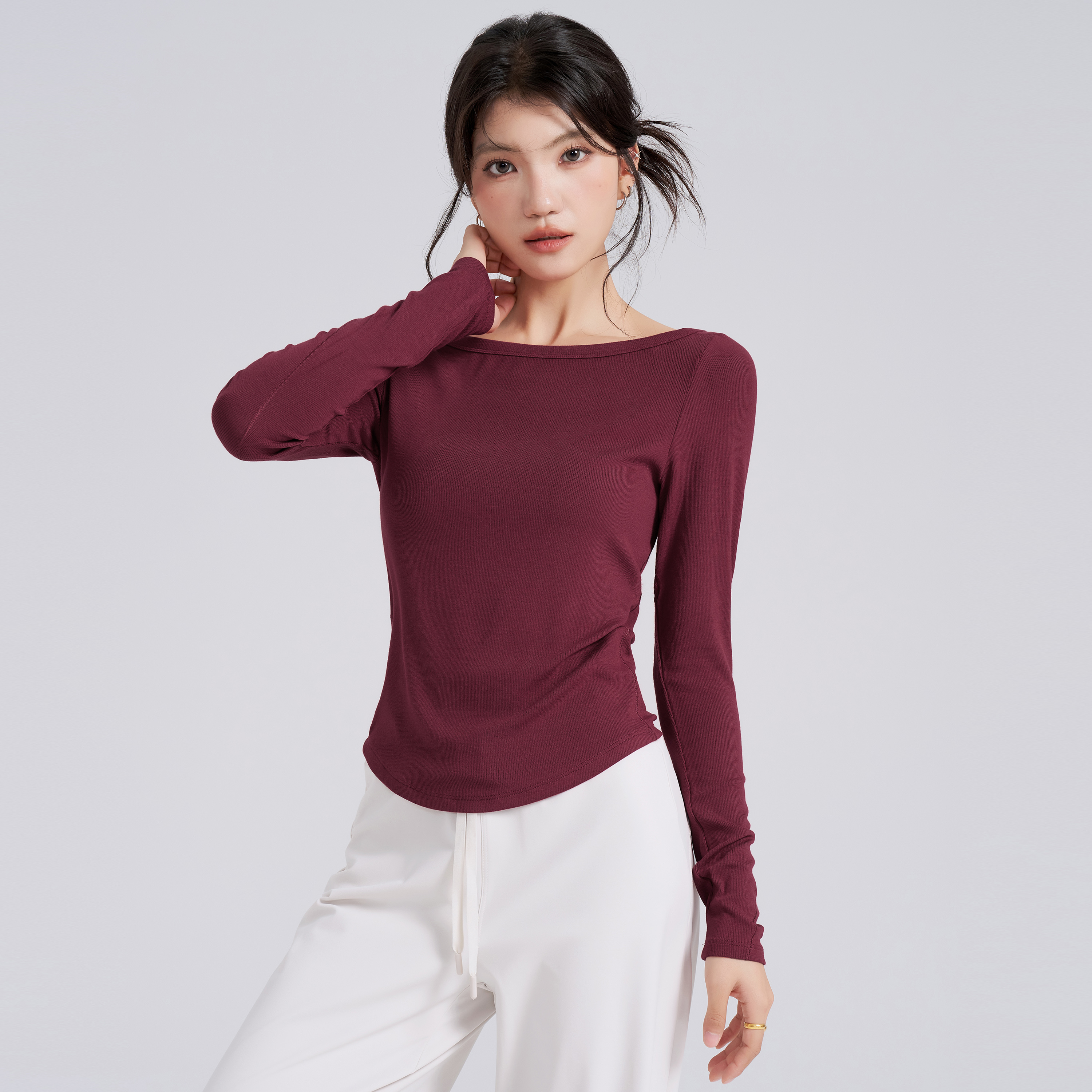 IuIu秋冬季修身瑜伽运动上衣长袖