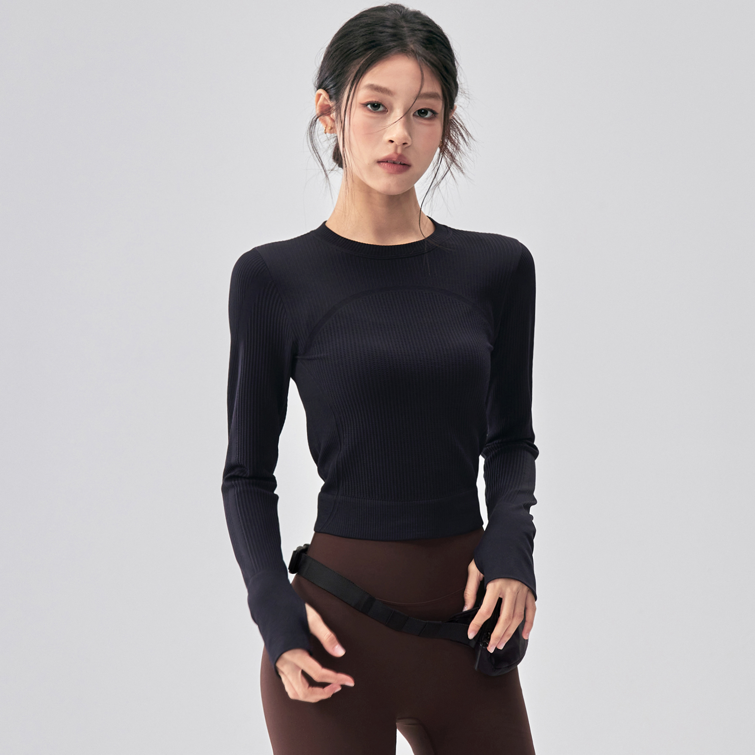 IuIu秋冬季修身瑜伽服长袖健身衣