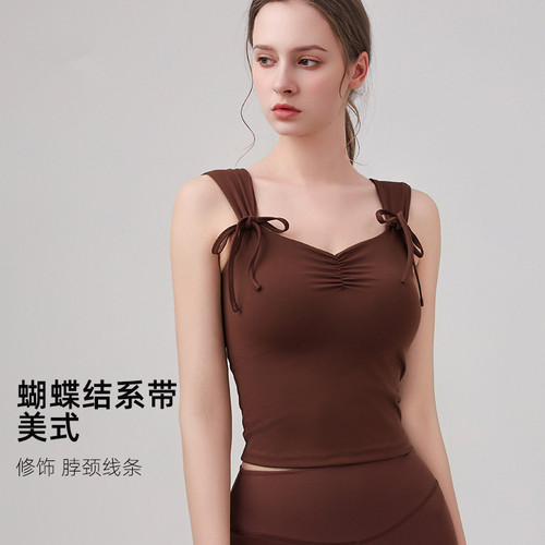 IUIUYOGO蝴蝶结肩带运动瑜伽服女
