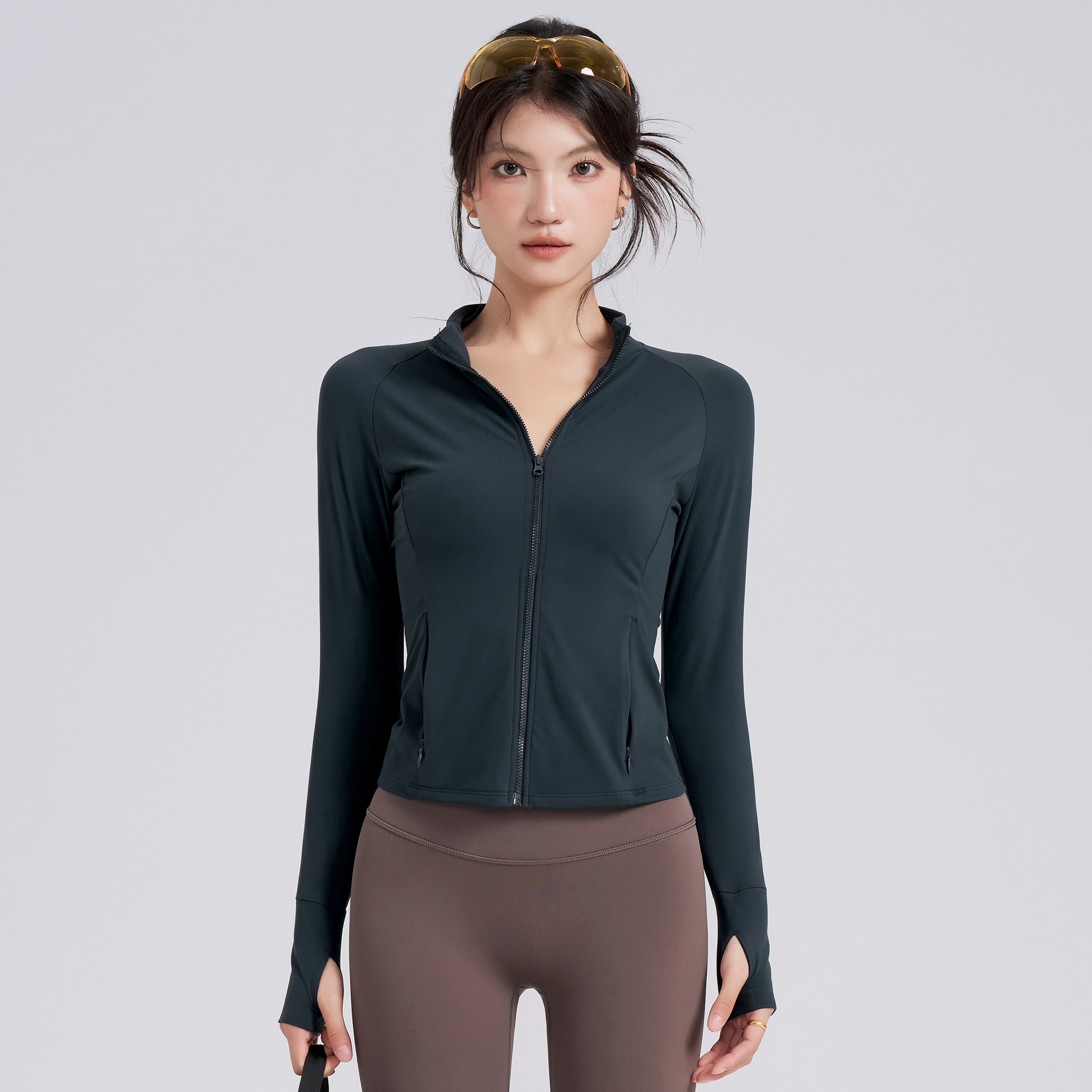 IuIu秋冬款立领健身服长袖外套女