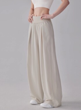 IUIU YOGO秋季薄款速干运动裤女垂感宽松直筒阔腿健身瑜伽长裤