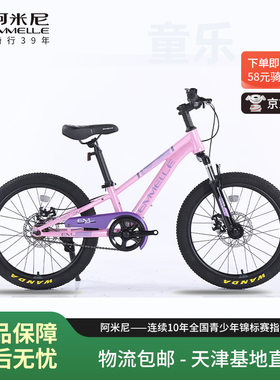 阿米尼儿童山地自行车童乐1.0高碳钢碟刹男女孩学生单速脚踏车