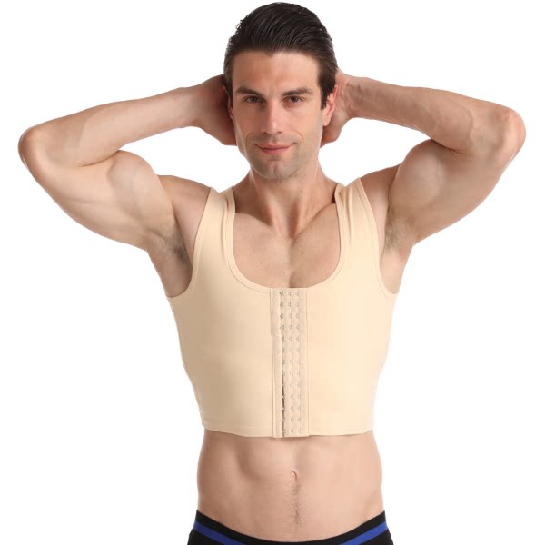 男士塑身衣胸部抽脂吸脂术后恢复修复加压服收胸束胸无袖弹力背心