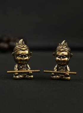 黄铜孙悟空摆件工艺品斗战圣佛黑神话悟空铜雕桌面装饰品新中式