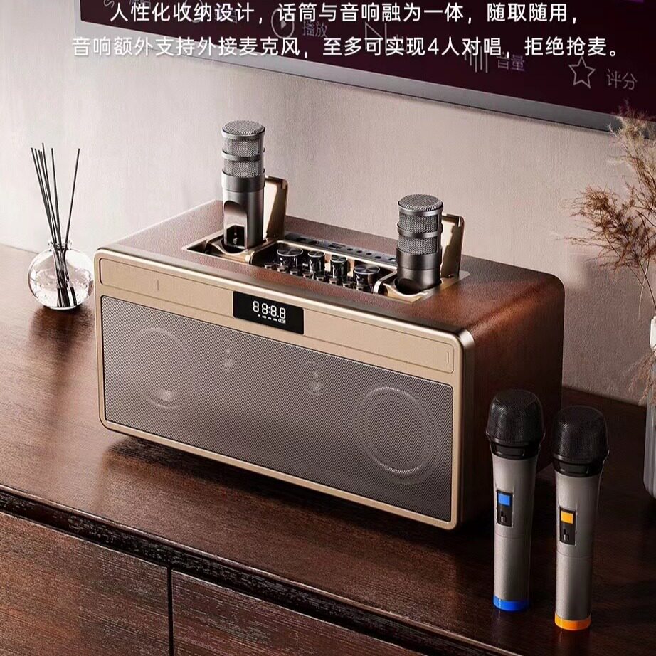 厂家直销家庭影院套装无线麦克风蓝牙音箱电视家用唱歌音响一体机
