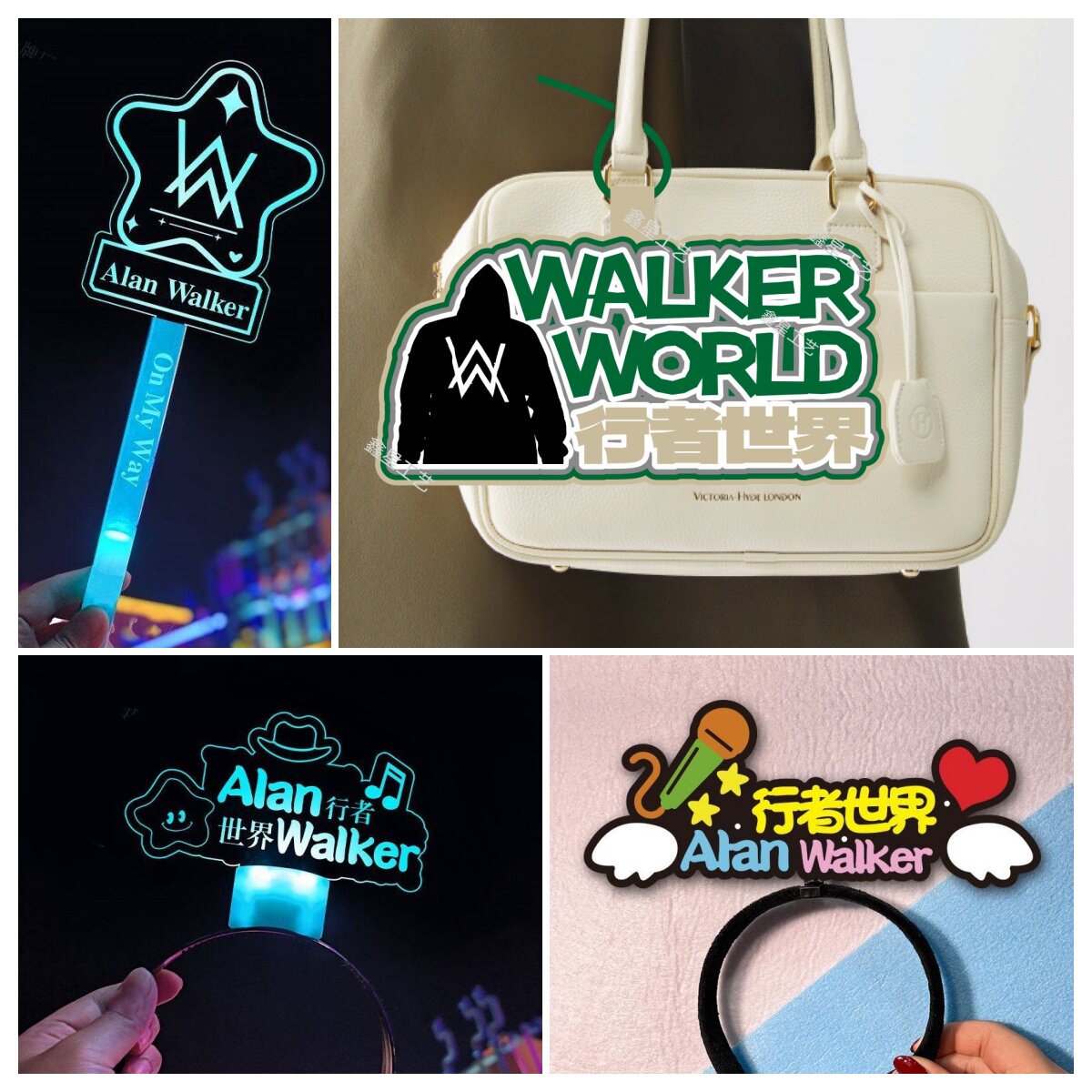 Alan Walker演唱会应援灯牌定制荧光棒发光发箍粉丝氛围道具批发