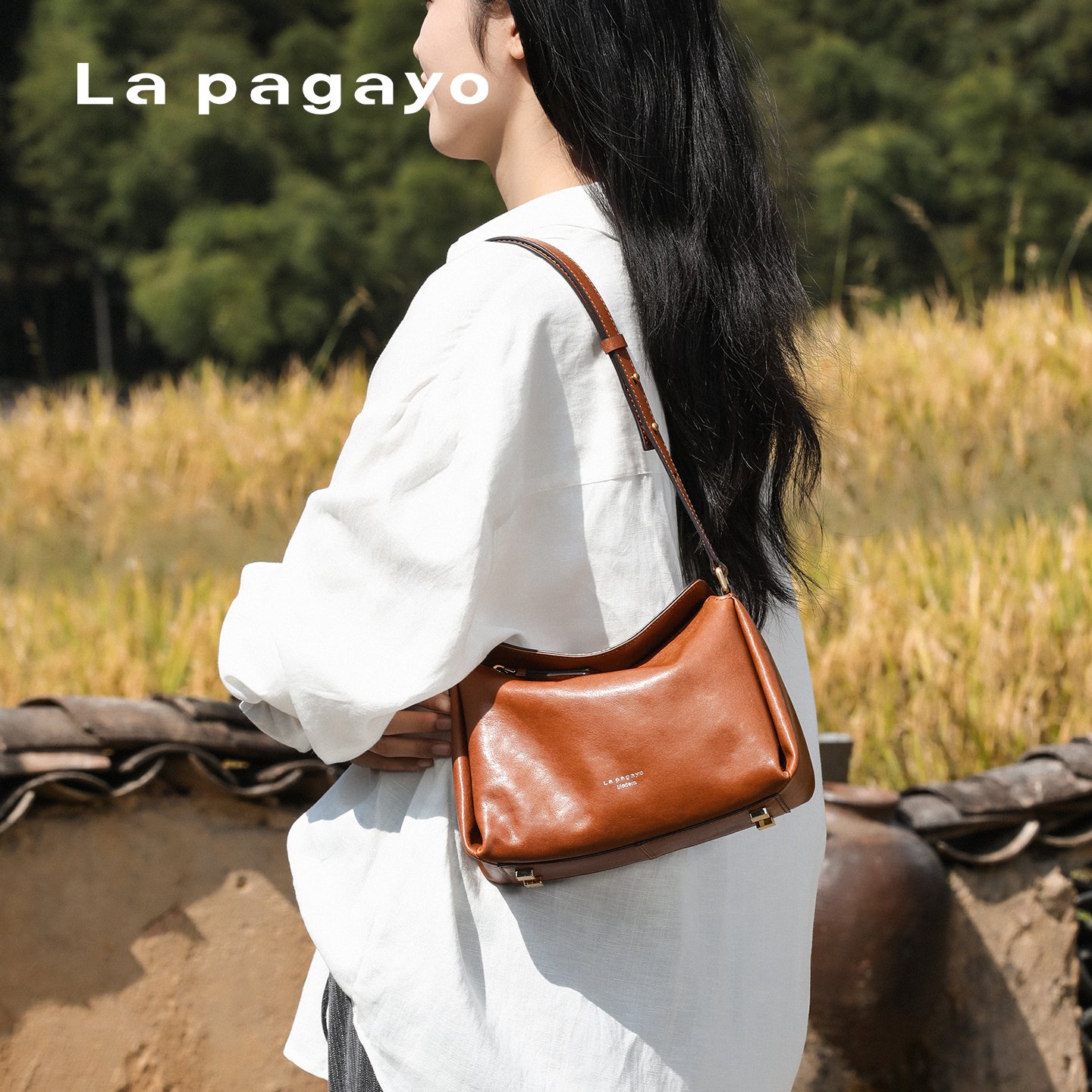 Lapagayo植鞣牛皮通勤女包