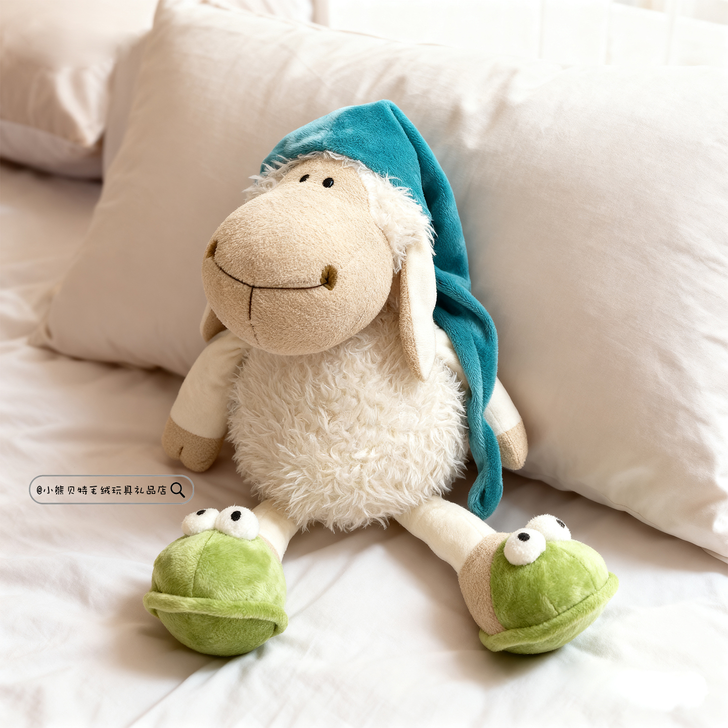 睡帽小羊公仔玩偶睡觉抱毛绒玩具
