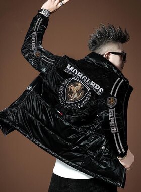 欧洲站2026冬季新款刺绣羽绒棉服男士冬款棉衣御寒保暖外套男装潮