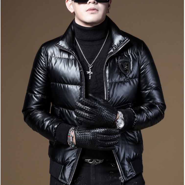 潮牌男装高端时尚潮流2025新款修身棉衣欧货男士冬季羽绒棉服外套