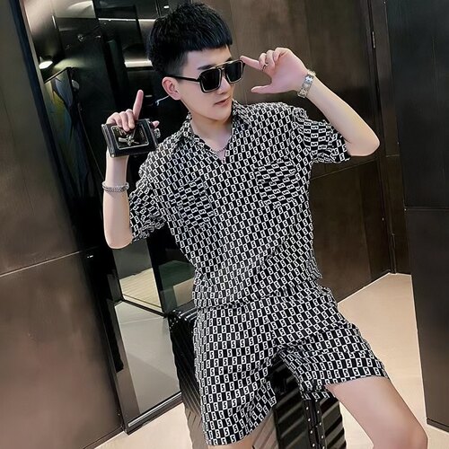 夏季韩版时尚套装男士潮流帅气短袖短裤两件套衣服男装社会一整套
