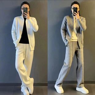 新款 简约套装 男士 高端简约休闲慵懒风潮爆款 轻奢高定时尚 2026春季