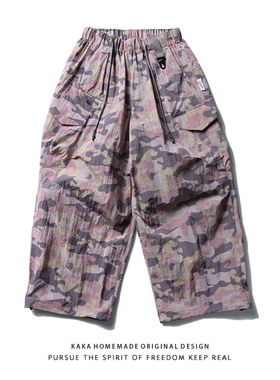 春夏防泼水速干迷彩工装裤男潮机能冲锋裤cityboy宽松户外裤子女