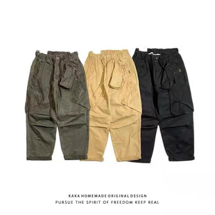 boy宽松裤 日系青年潮牌余文乐立体多口袋休闲裤 复古做旧水洗City