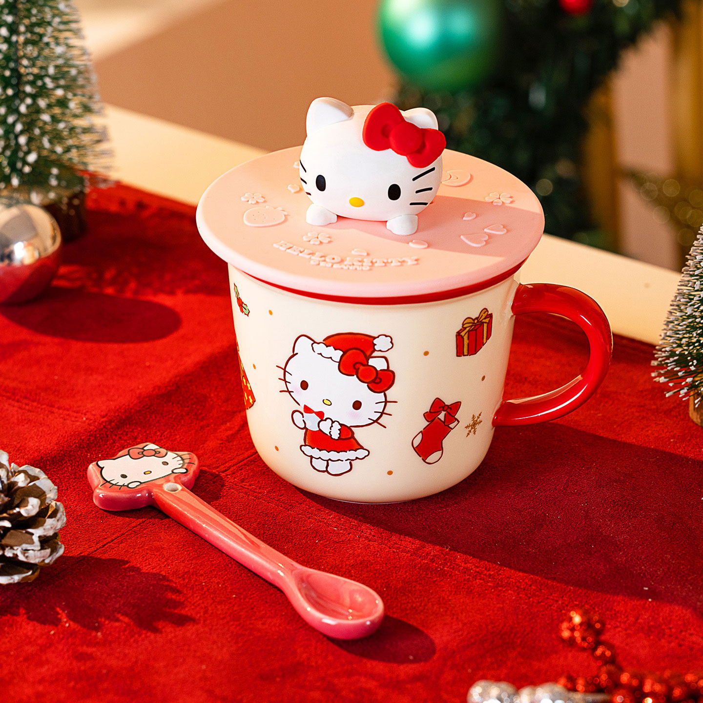 HelloKitty圣诞杯子卡通陶瓷马克杯三丽鸥可爱早餐喝水杯圣诞礼物,餐饮具,马克杯,淘宝优惠券,粉丝福利购,淘宝优惠卷