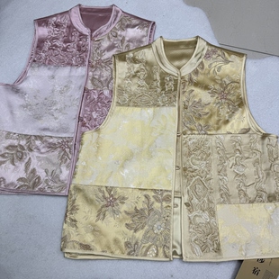 涉宿1909春季 新中式 国风重工刺绣提花无袖 马甲格格服上衣 新款