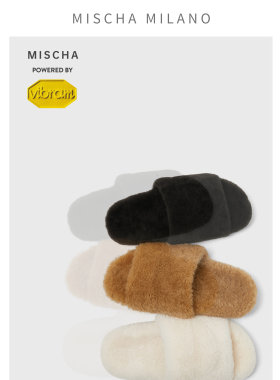 【爱上走路】mischa&vibram 羊羔毛拖鞋女2026新款秋外穿厚底防滑