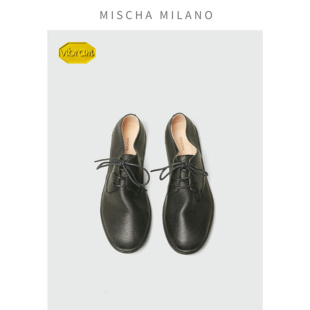 单鞋 意大利 时髦懒人系带平底鞋 鹿皮圆头德比鞋 女 mischa&vibram
