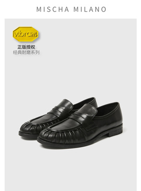 意大利mischa&vibram 2026超火 新款乐福鞋女 一脚蹬休闲小皮鞋