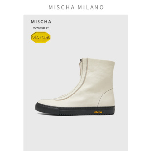 【湿冰止滑】防泼水鹿皮mischa&vibram2026新款短靴女 厚底马丁靴