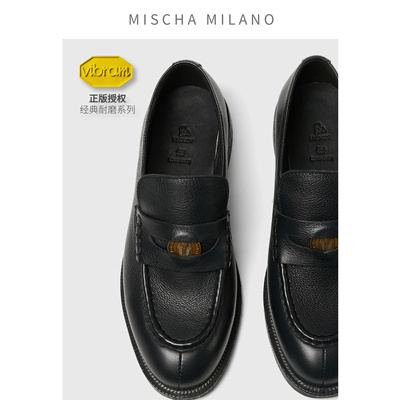 意大利mischa&vibram 2026早春款金币乐福鞋女 休闲小皮鞋英伦风