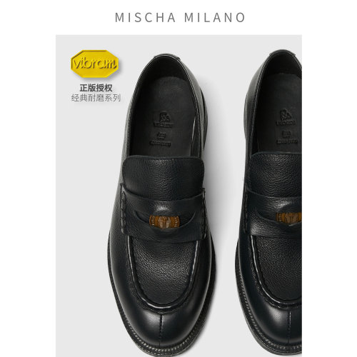 意大利mischa&vibram 2026早春款金币乐福鞋女 休闲小皮鞋英伦风