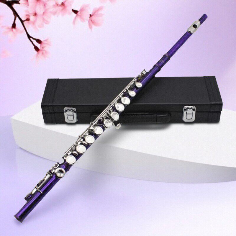 优质16孔长笛C调白铜管体紫色气质高颜值声音优美动听做工精细