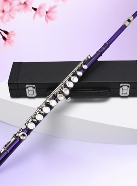 优质16孔长笛C调白铜管体紫色气质高颜值声音优美动听做工精细