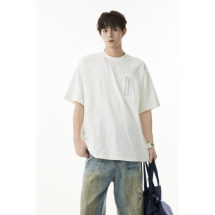 ST005 2025夏季 T恤B315 户外拉链简约纯色宽松短袖 特p35控68 新款