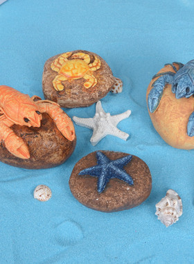 地中海风树脂创意鱼拍摄家居石头