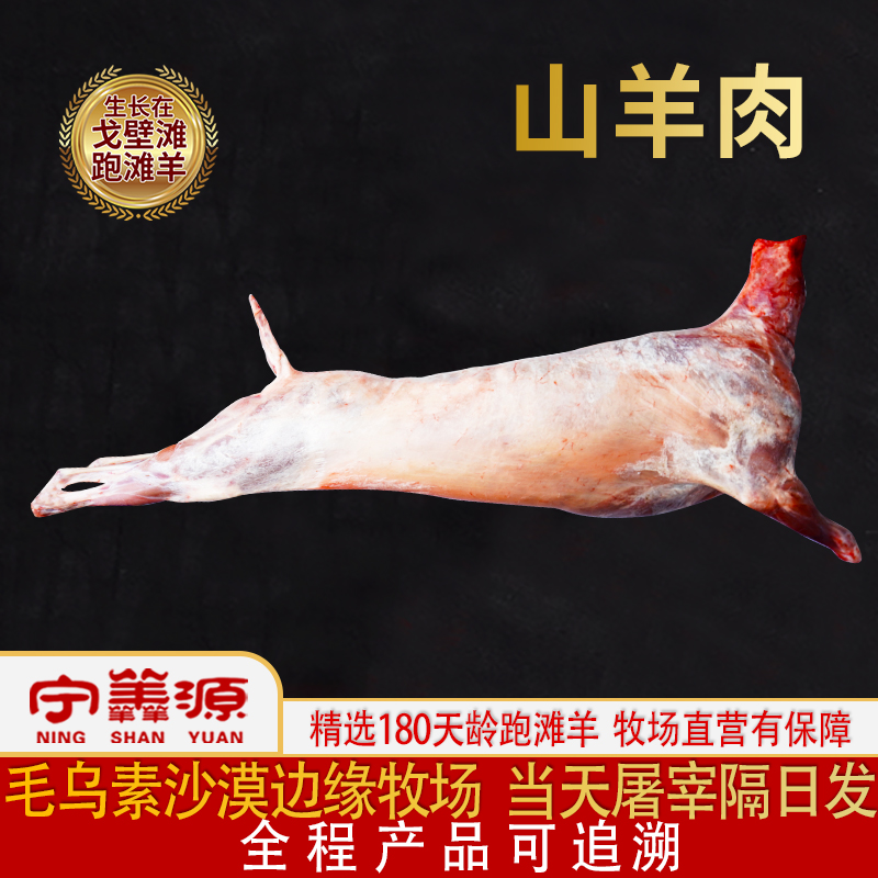 宁夏滩羊肉-山羊肉-3斤 山羊羔新鲜不带皮牧场直营鲜肉空运包邮